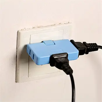 

3 Outlet Grounded Electrical Plugs Sockets Adapter AC Power 2 Prong Swivel Light Wall Tap Adapter Durable Tools