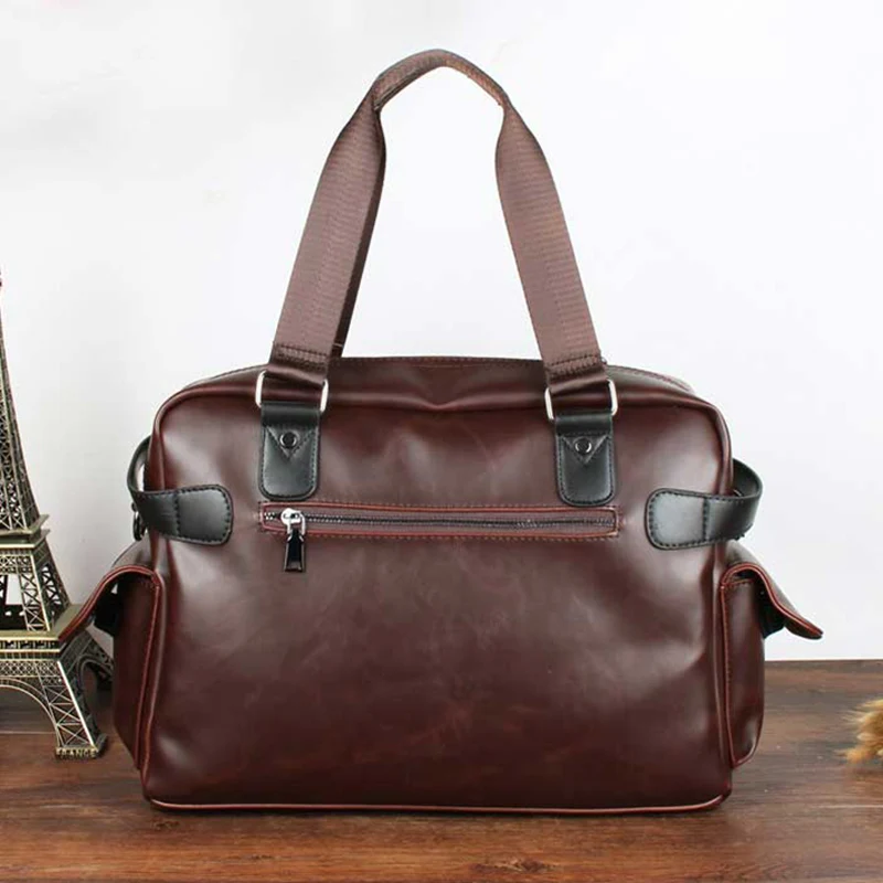 US $40.81 Designer Mens Briefcase Vintage Handbag Crazy Horse Leather Large Messenger Bags Business Coffee Laptop Crossbody Bag Xa186zc