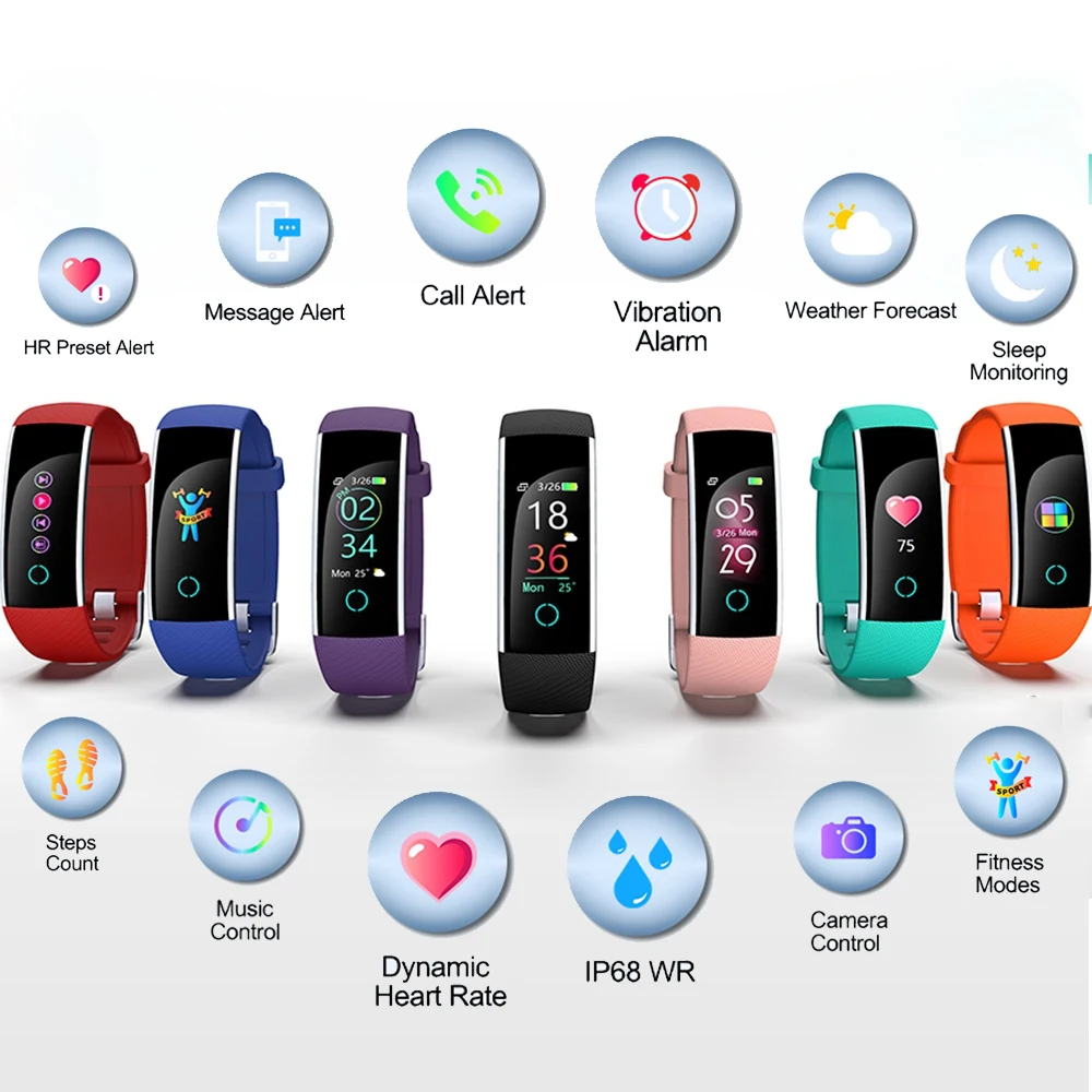 

C20 Smart Sport Wristband Multi Sport Mode Waterproof Fitness Bracelet Tracker Sleep Monitor GPS Trajectory Message Reminder