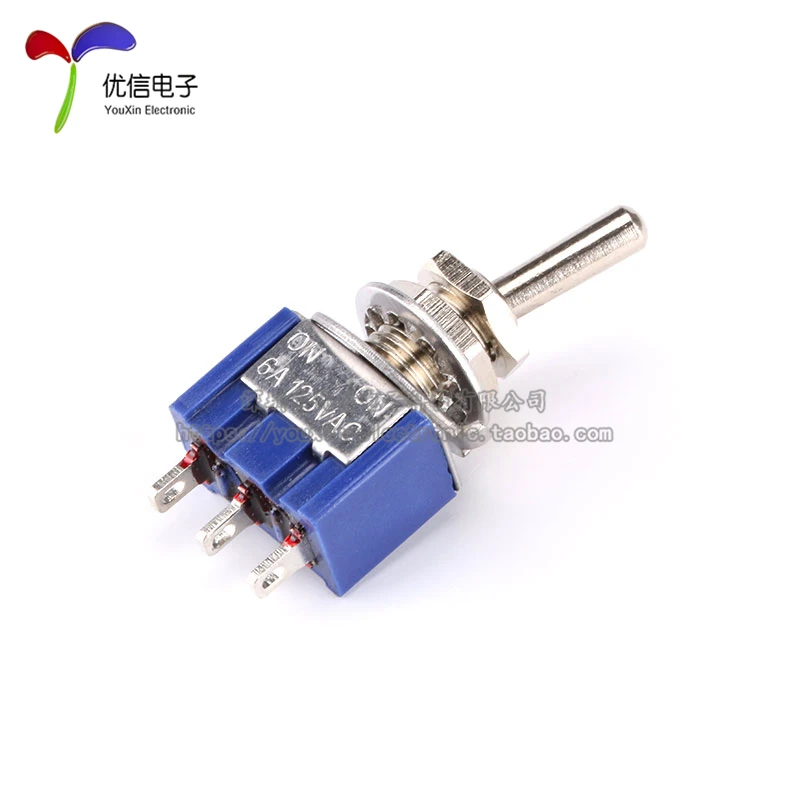 

Single power supply small rocker switch shake head toggle switch MTS 102 button switch 2 file 3 feet hole 6mm