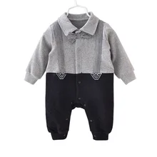 Красивый Детский комбинезон для новорожденных от 0 до 12 месяцев, комбинезон с галстуком-бабочкой хлопковый комбинезон, одежда боди, костюм для детей, одежда для маленьких мальчиков