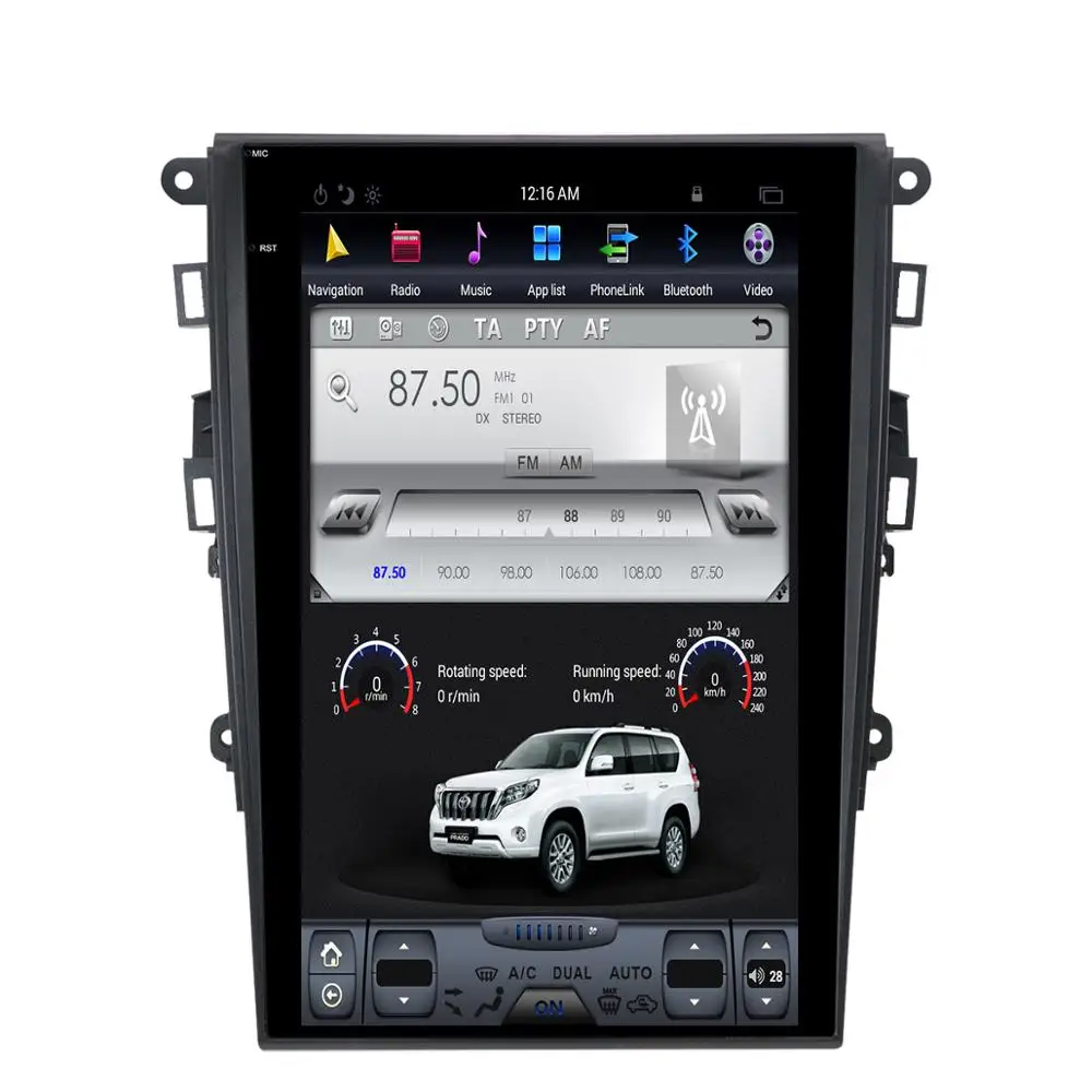12.1" Tesla style pure Android 8.1 Car No DVD Player GPS Navigation For Ford Mondeo Fusion MK5 2013+ stereo auto unit multimedia