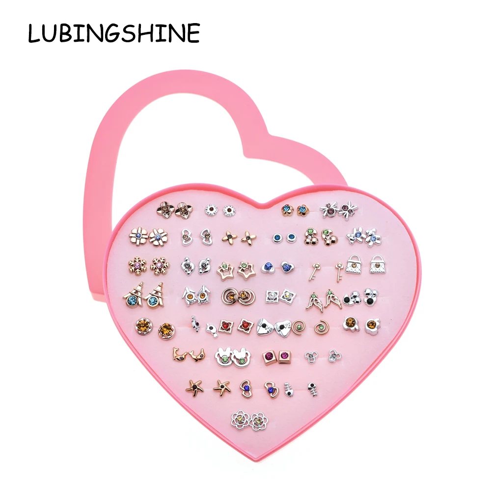 Женские серьги-гвоздики с фруктами LUBINGSHINE серьги в форме сердца цветком 36 пар/лот