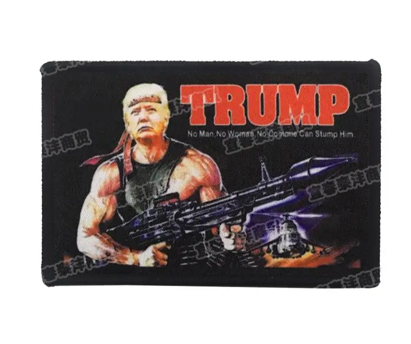 Трамп вышивка паста патч США большая вышитая нашивка военного типа тактическая плечевая повязка вышивка для одежды набор с крюком и петлей - Цвет: A