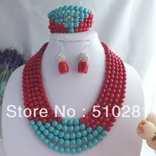 Модный красивый Африканский Свадебный коралл натуральный камень бусы ожерелье набор