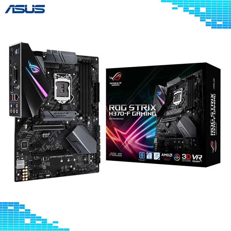 

Asus ROG STRIX H370-F GAMING Motherboard Intel H370 LGA 1151 Socket 4xDDR4 DIMM 64GB REPUBLIC OF GAMERS Motherboard