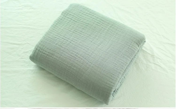 Летнее однотонное короткое одеяло из хлопка, 3 слоя, муслиновое детское одеяло для дивана, офисное постельное белье, декоративный домашний текстиль