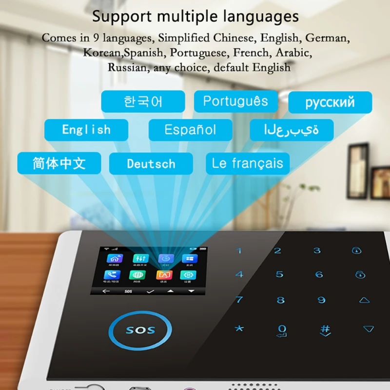 Wi-Fi/GSM/4G GPRS система сигнализации Беспроводной инфракрасный умный дом Мониторинг безопасности хост ЖК-дисплей/SOS/сотовый телефон дистанционное управление