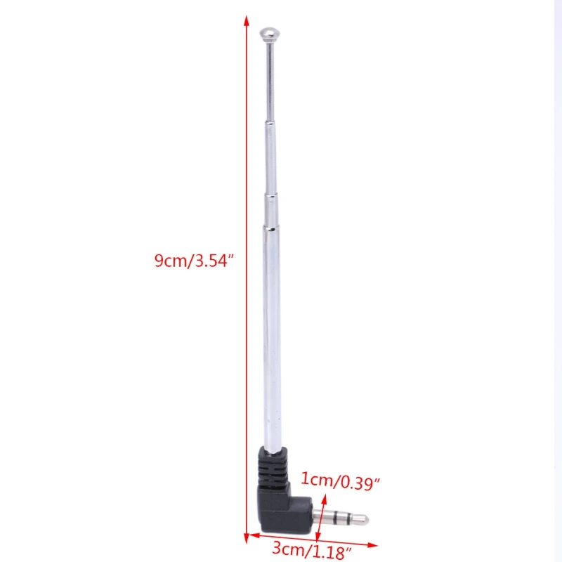 

Universal 25Cm 4 Sections 3.5Mm Audio Jack Fm Radio Tv Telescopic Antenna