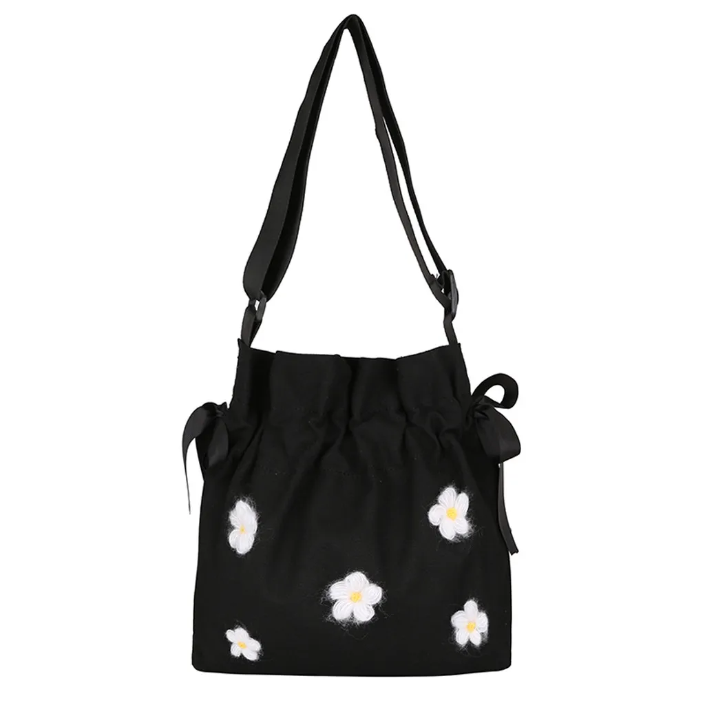 Холщовая Сумка женская летняя с цветочным узором Повседневная сумка-мешок через плечо Femme Nouveau Прямая поставка#2