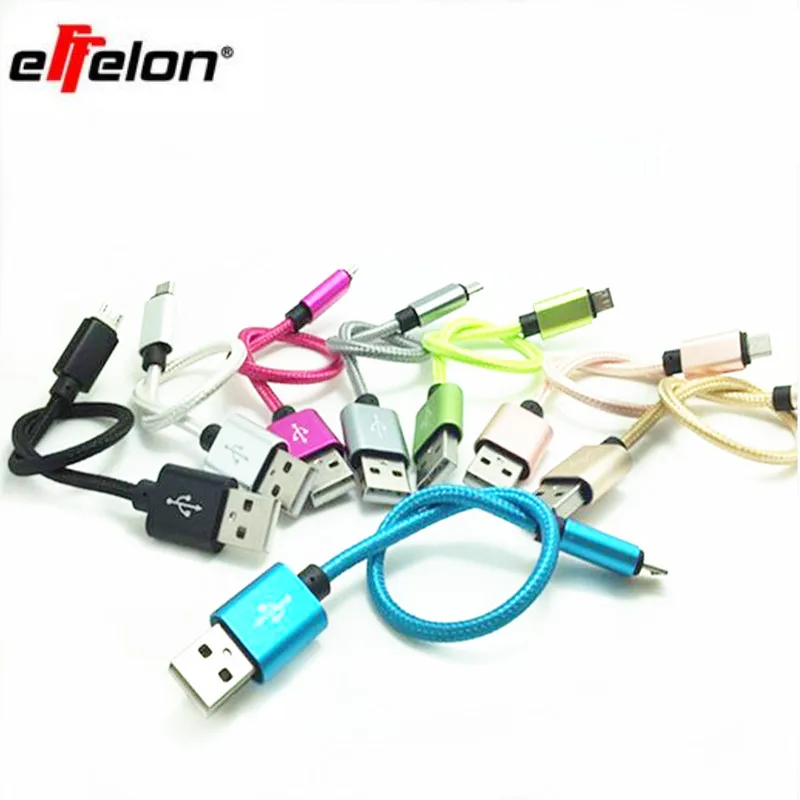 15cm Short Micro USB Cable 2A braided Data Sync Cable For font b Android b font