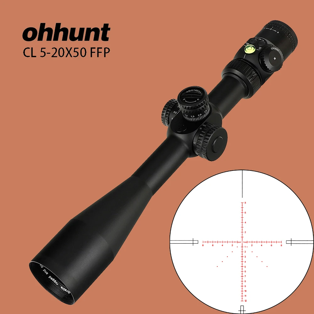 Ohhunt CL 5-20X50 FFP тактические оптические прицелы первый фокальный самолет красный зеленый с подсветкой Стекло Сетка с блокировкой сброса прицел