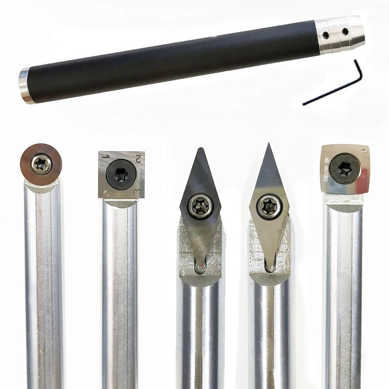 Wood-Turning-Tool-Chisel-Changeable-Tungsten-Titanium-Tip-Lathe-Tool-Insert-Cutter-Can-Match-Aluminum-Hadle