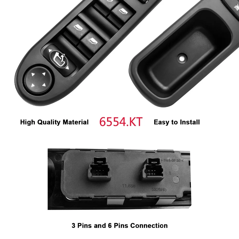 Переключатель Стеклоподъемника YAOPEI 6554.ER/ 6554.KT/ 6554.QC для Peugeot * 207 307 307CC 307SW 6554KT 6554QC