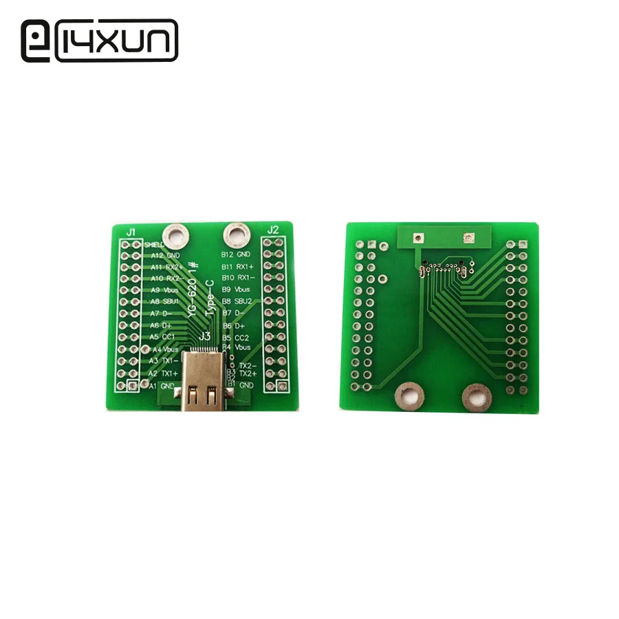 

1pcs USB 3.1 Type-C Connector 24Pin Female Socket Adapter 2x12P PCB Board 40mmx40mm