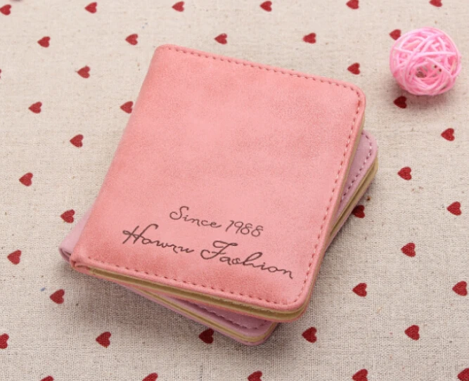 Free shipping Modern Fashion Scrub Leather Short Section Women Purse 10 Candy Color Wallet Portable Mini Card Holder | Багаж и сумки