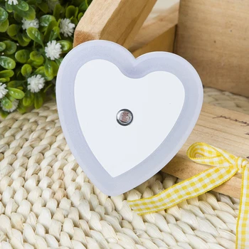 

LED Night Light Sensor Control Night Light Mini EU Plug Novelty Heart Shape Bedroom lamp For Baby Gift Romantic Colorful Lights