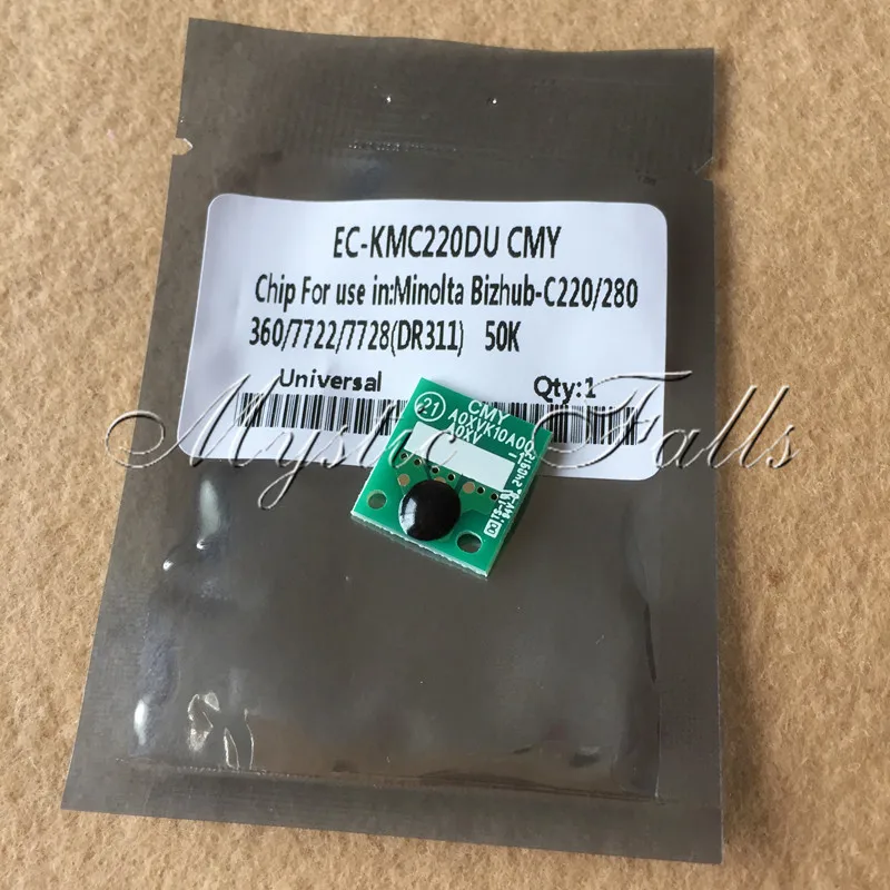Чип барабана 100X CMY C220 для Konica Minolta Bizhub C360 C280 C7722 C7728 C 220 280 360 чип сброса блока