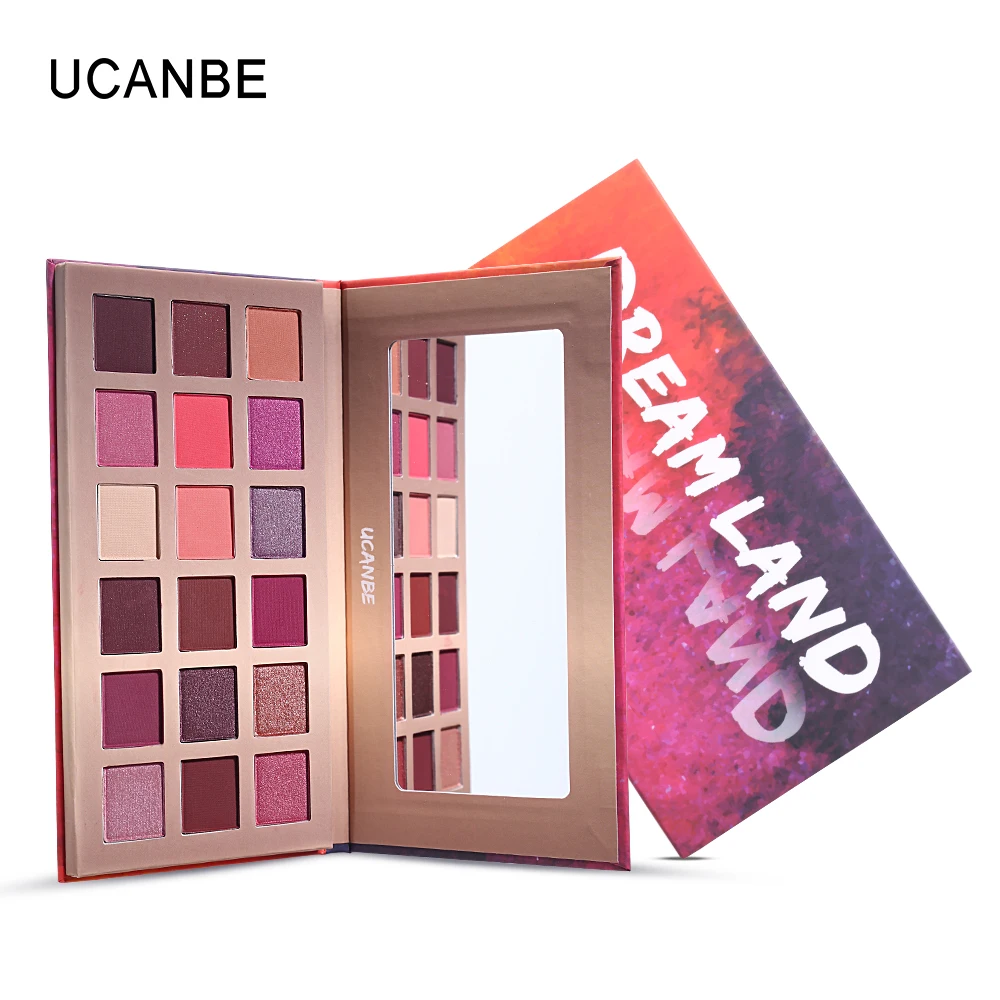 Ucanbe бренд профессиональный макияж для глаз 18 цветов матовые тени для век Палитра мерцающие тени для век Пудра шелковистая текстура Dream Land блеск