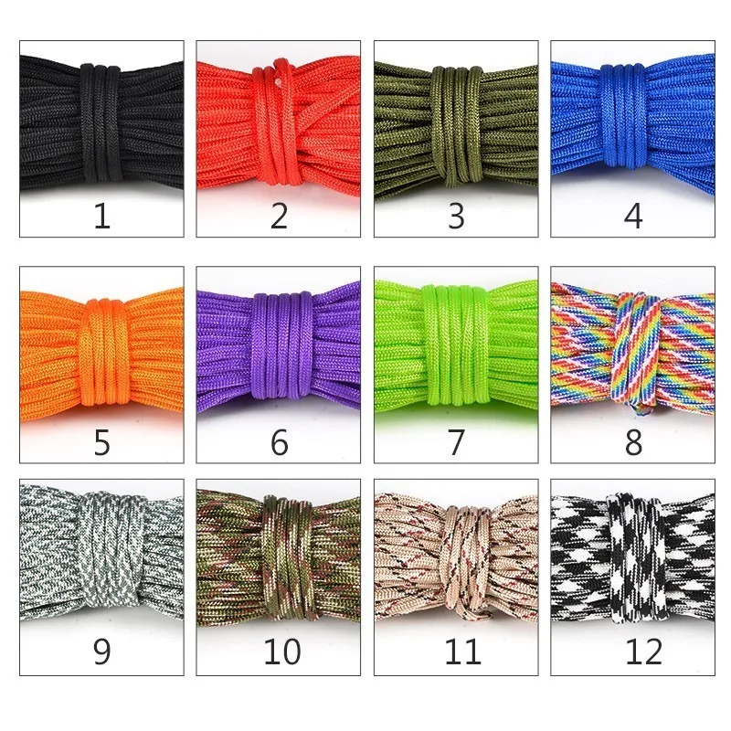 15 m Paracord في 550 المظلة الحبل الحبل خيمة حبل المشي التخييم Paracord 4 مللي متر بقاء سوار حبل أداة خارجية