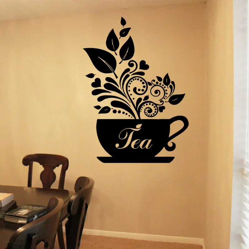 

Art Tea Cup Breakfast Dinner Cookie Cake Coffee Kitchen Wall Sticker Vinyl Home Decor Decal Mural Self-adhesive Wallpaper 3303