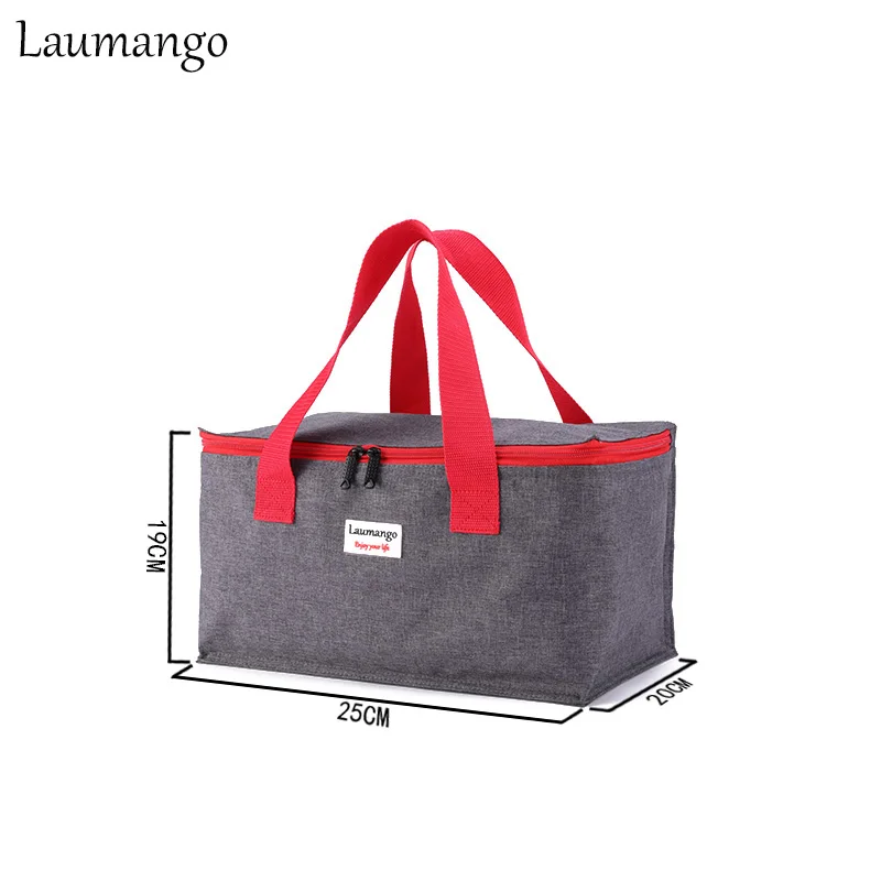 Laumango сумка-холодильник из ткани Оксфорд ребенок Bento коробка изолированный пакет напиток для пикника еда термо заморозка для льда Досуг аксессуар сумка органайзер