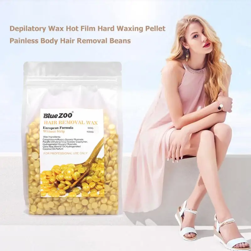 1000g Hard Wax Beans Pellet Waxing Bikini Depilacion Hot Film Flawlessness Hair Removal Bean Hair Removal Spray Bean No Strip