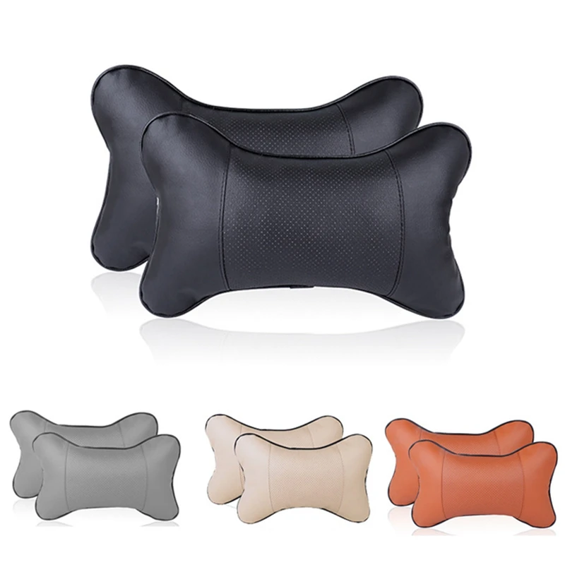 

1Pcs Car Leather Safety Pillow Auto Universal Headrest Breathe Car Auto Seat Head Neck Rest Cushion Headrest Pillow Pad