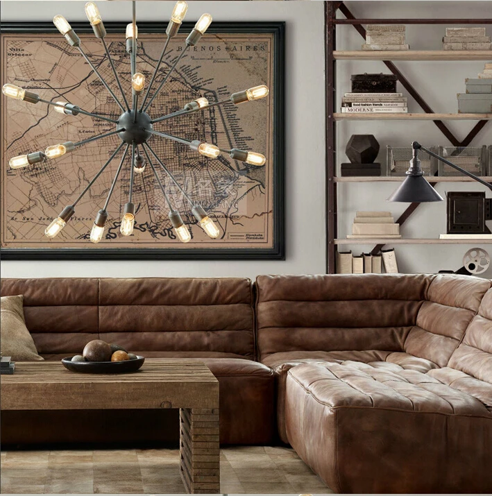 20 head Loft Sputnik Chandelier American Warehouse Light Living Room Light Dining Room Lights With Eedison Bulbs Free Shipping Wholesale Lights & Lighting