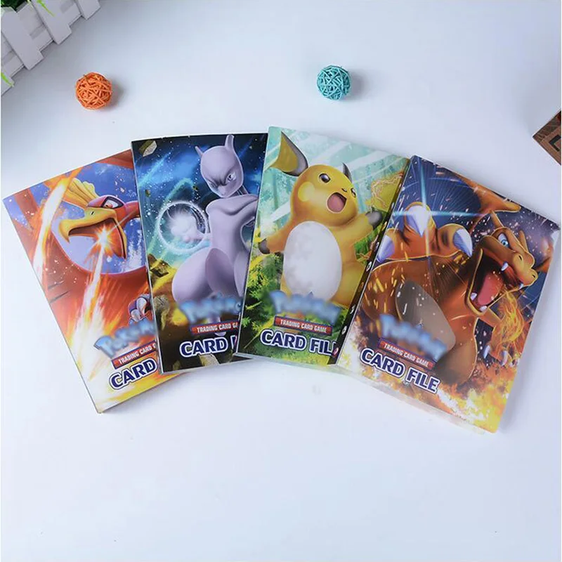 NEW 240 pieces Cards Cartoon Characters Card Collection Notebook Game Card Playing Album Pokemon Cards Holder Novelty Gift FREE