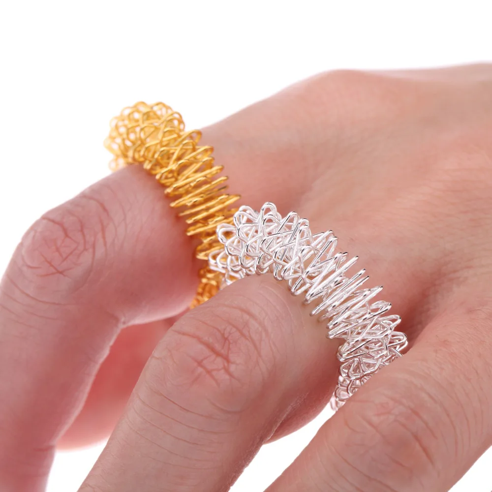 10Pcs/Lot Steel Finger Massage Ring Acupuncture Ring Health Care Body
