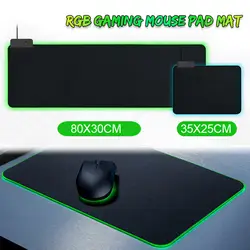Новый игровой коврик для мыши RGB светящийся светодиодный Противоскользящий портативный для ПК компьютера ноутбука DC128