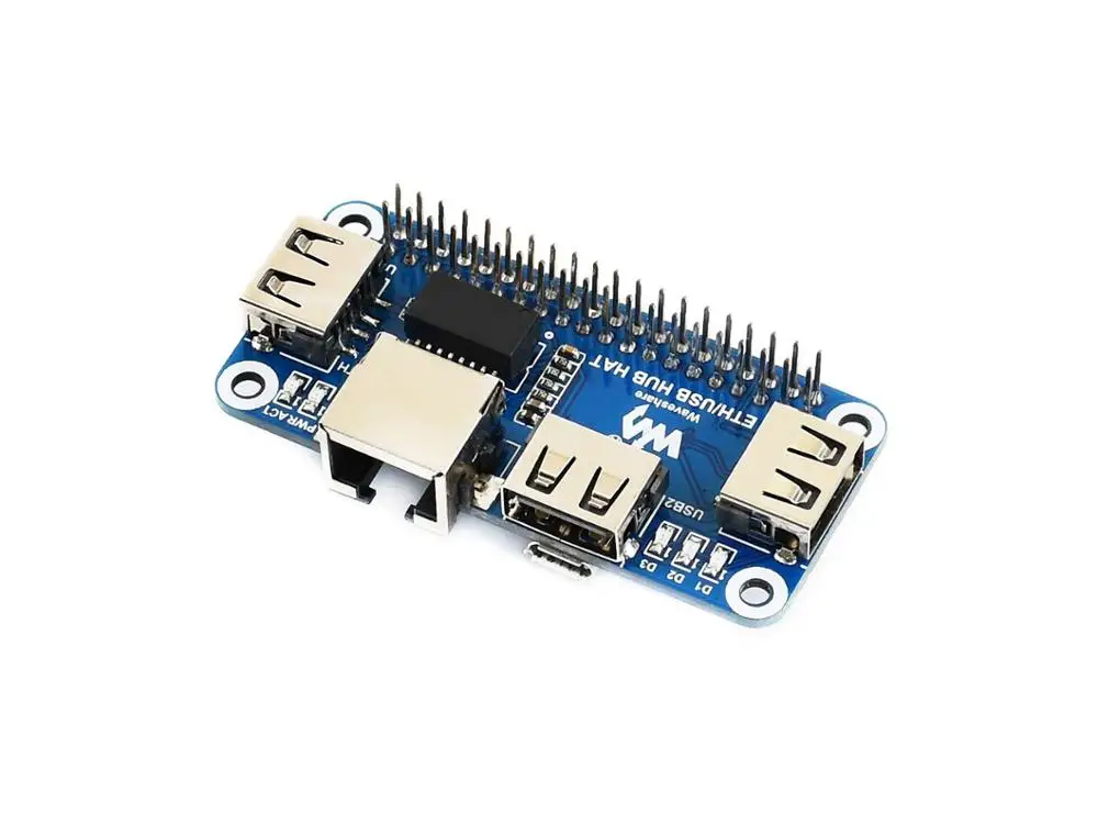 Ethernet/usb-хаб шляпа для Raspberry Pi, 1x RJ45, 3x USB