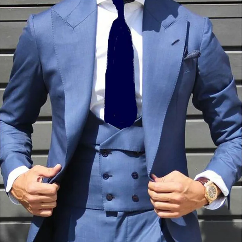 Grey 3 Piece Men Suits for Wedding Suits for Men Blazer Costume Mariage Homme Black Man Suit Slim Fit Groom Tuxedo Prom Party