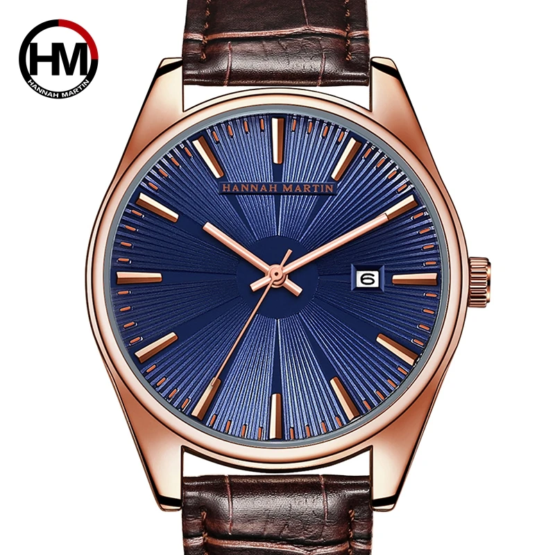 Hannah Martin Watch Men Top Brand Luxury Men Quartz Watch Leather Clock ...