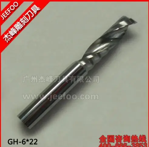 

GH 6*22 Одна Флейта Спиральные Биты для алюминия/карбида вольфрама Концевая мельница CNC Фрезерный резак режущие Биты для алюминия