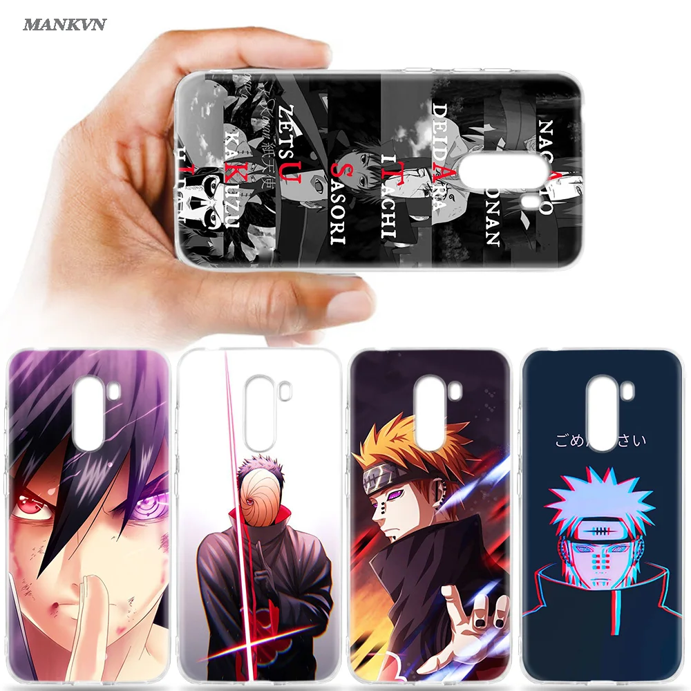 

TPU Case for Xiaomi Mi Play A2 8 Lite Redmi A1 S2 6 6A Note 4X 4 5 6 Pro Plus Poco F1 Anime Naruto Akatsuki Cartoon Cover Shell
