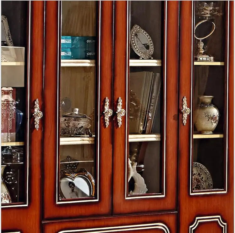 النمط الأمريكي الخشب الصلب 1.8 متر مزيج كبير خزانة الملون الصقيل أربعة أبواب خزانة pfy4004