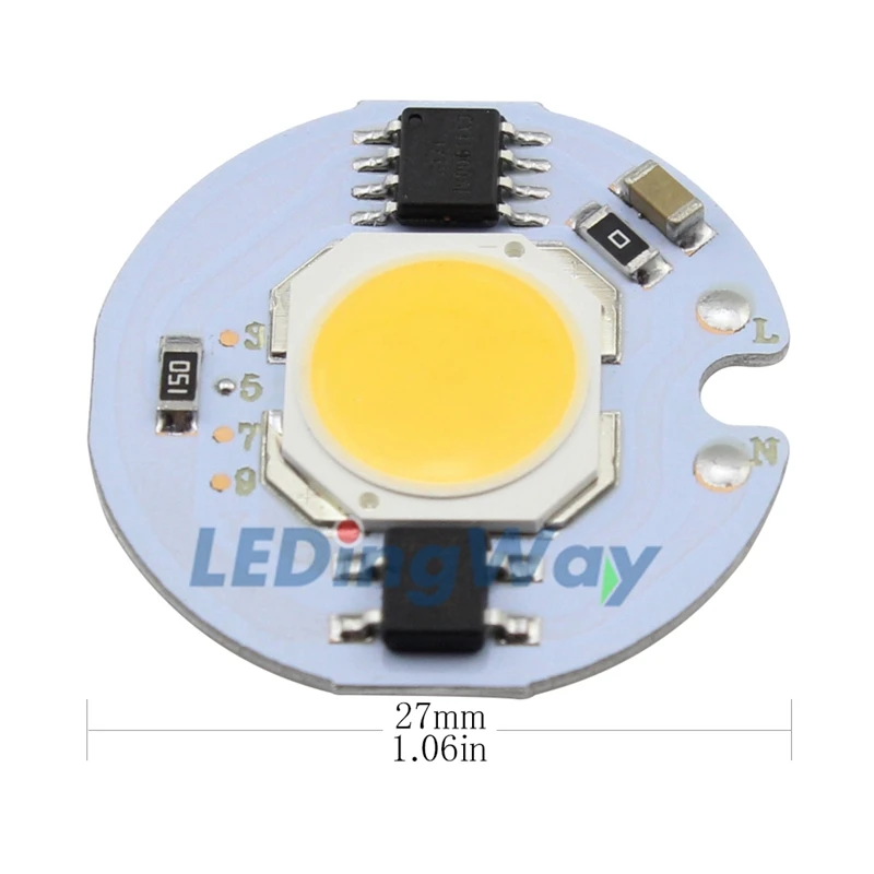 220 В 240 В AC умный IC светодиодный чип 3 Вт 5 Вт 7 Вт 9 Вт светодиодный COB Лампа 180 градусов белый теплый белый для наводнения/вниз светильник 5 шт./лот