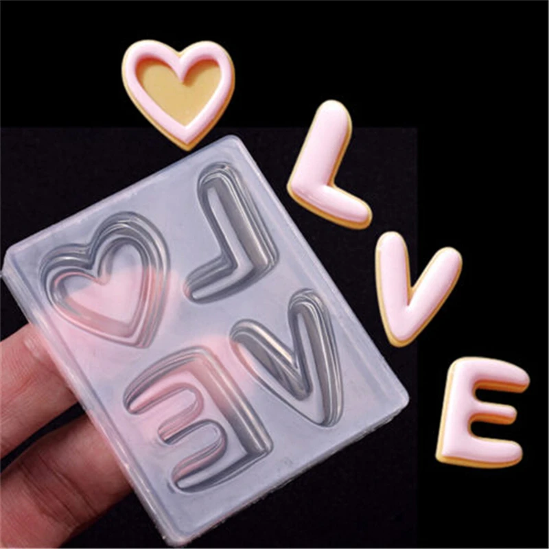 

Transparent Love Letters Form Fondant Silicone Cake Chocolate Ice Moulds Baking DIY Party Cake Decorating Baking Tools