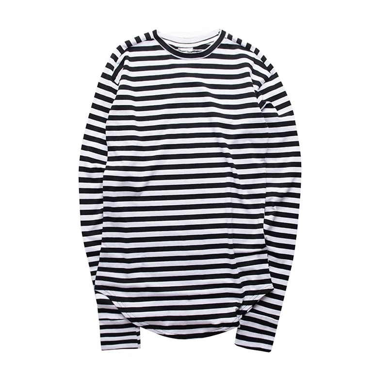 

2018 Fashion New Brand Spring Autumn Striped T-shirts Men Tops Tees Solid Color T Shirt Men Long Sleeve Cotton Tshirts Plus Size