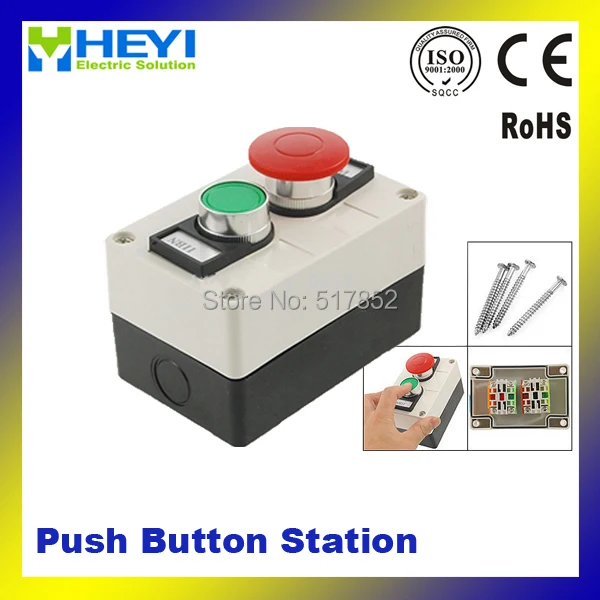 

Red Mushroom Green Round Flat Head Momentary Switch Push Button Station