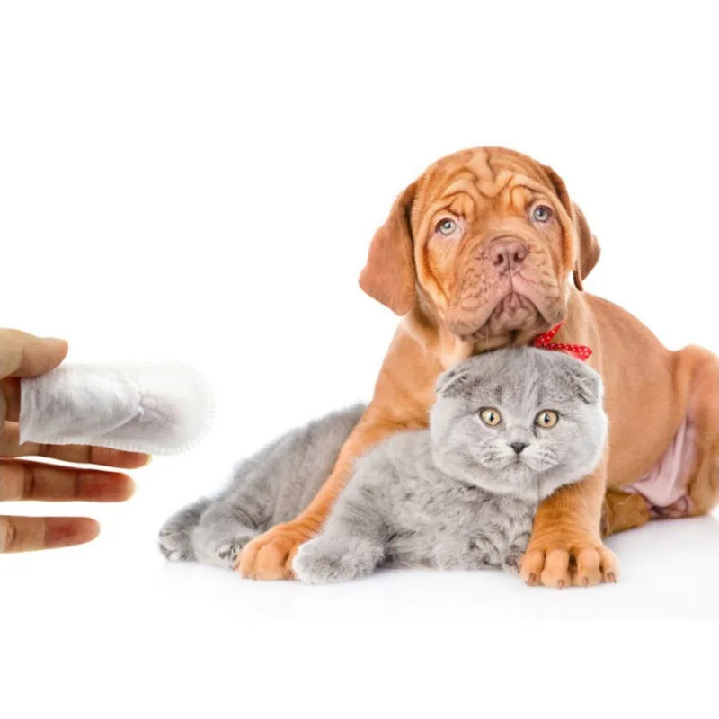 50 шт. для домашних собак и котов здоровые принадлежности для ухода за полостью рта для кошек собак пальчиковые рукавицы нежные салфетки для зубов для собак