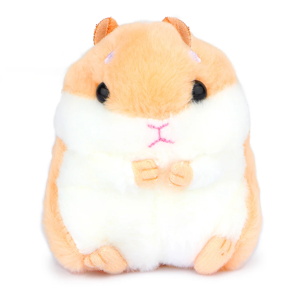 12cm Mini Hamster Pom Pom toy Women fluffy Bunny Hamster Toy Doll Bag Car Key Ring 4