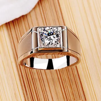 

0.5CT Solid Gold 14K Classic Men's Ring Fabulous Genuine Moissanite Men's Engagement Ring Surprise Quality With Non Other Metal