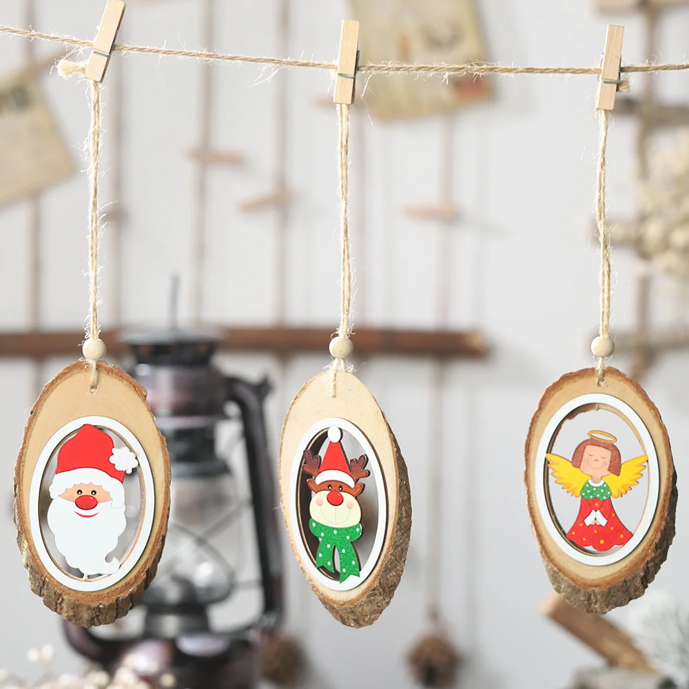 Рождественский деревянный подвесной кулон Navidad украшения на рождественскую елку