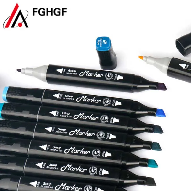

Double Headed Mark Pen Set Scrapbook Highlighter Pen Color Oil Mark Pen Cute Stationery Office School supplies caneta seringa
