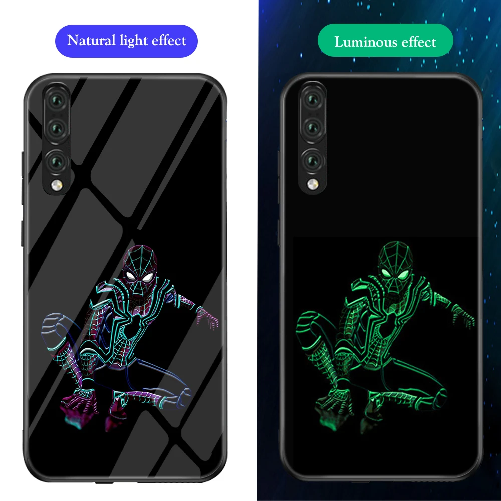 Ciciber чехол для телефона Funda Coque для huawei P30 P20 Lite Marvel Мстители Железный человек светящаяся стеклянная крышка для huawei P30 P20 Pro Capa - Цвет: Patterned 9