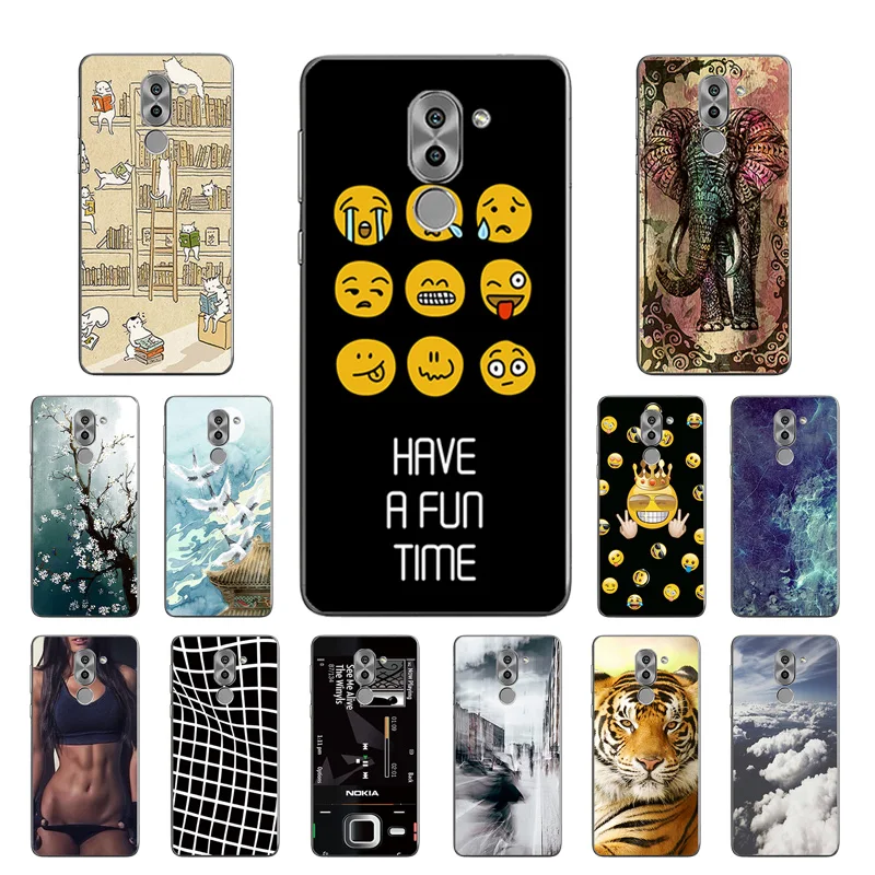 Case for Huawei Honor 6X Expression Printing Back Cover GR5 2017 Cases Coque Mate 9 Lite Bags |