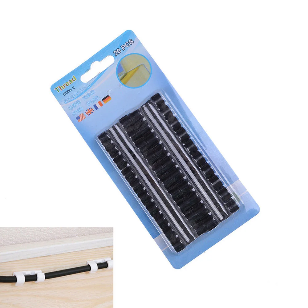 

20Pcs/Set Cable Cord Wire Line Organizer Plastic Clips Ties Fastener Holder Newest Wire Clips